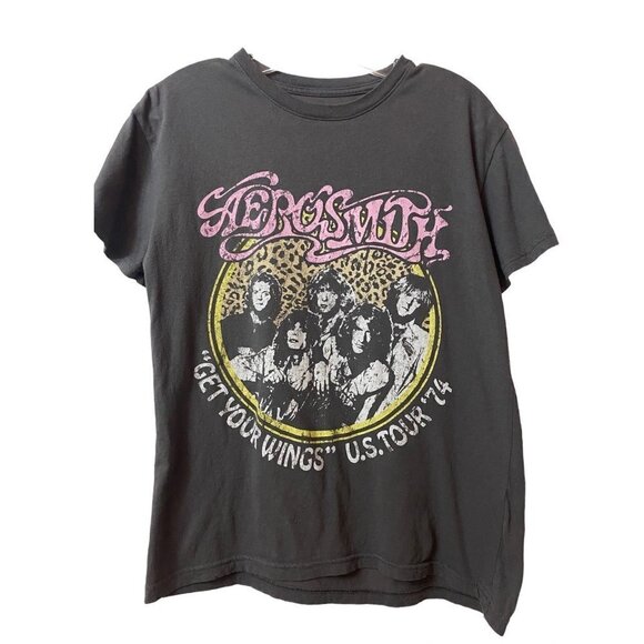 Aerosmith Band Get Your Wings Gray Short Sleeve Graphic T-Shirt - Small - Picture 1 of 7